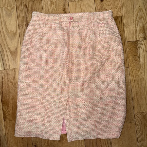 Pendleton Vintage Pink  tweed Skirt Suit Womens Size 14 - Picture 4 of 6
